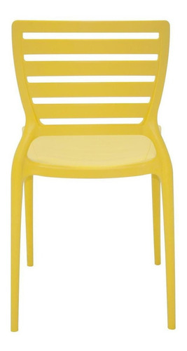 Imagem 5 de 5 de Cadeira de jantar Tramontina Sofia respaldo horizontal, estrutura de cor amarelo, 1 unidade