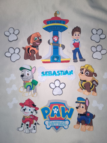 Paw Patrol Patrulla Toppers Cake Adorno Para Torta En Foami
