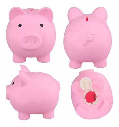 Imagem 5 de 7 de Cofre De Plástico Porco Brinquedo Cofrinho Porquinho
