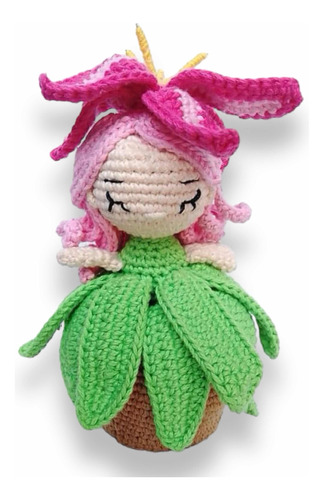 Muñeca Amigurumi De Lili Color Rosa