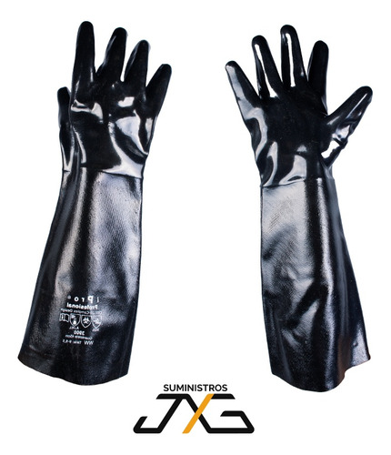 Guantes De Neopreno Anti-químico Con Soporte Textil Liso 18 