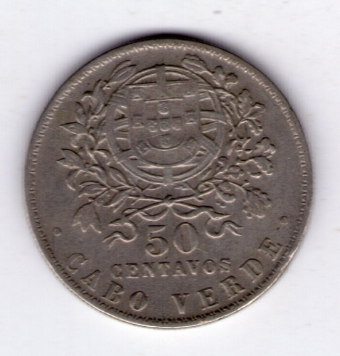 Cabo Verde Colonia Portuguesa 50 Centavos 1930 Km4 Mb+