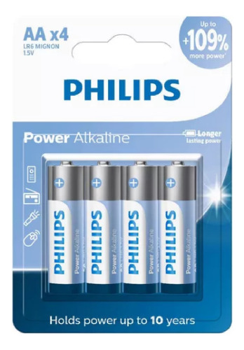 Pilhas Alcalinas Aa Philips C/ 4 Und