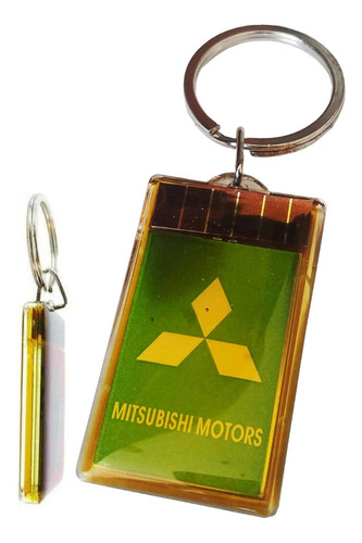 Llavero Con Pantalla Lcd Solar Rotulado Emblema Mitsubishi