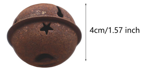50 Pieces Rust Star And Bell Metal Bells Diy Craft 4cm Bell