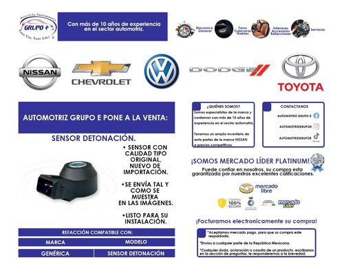 Sensor Detonación Jeep Cherokee 2014 2015 2016 2017 Nuevo