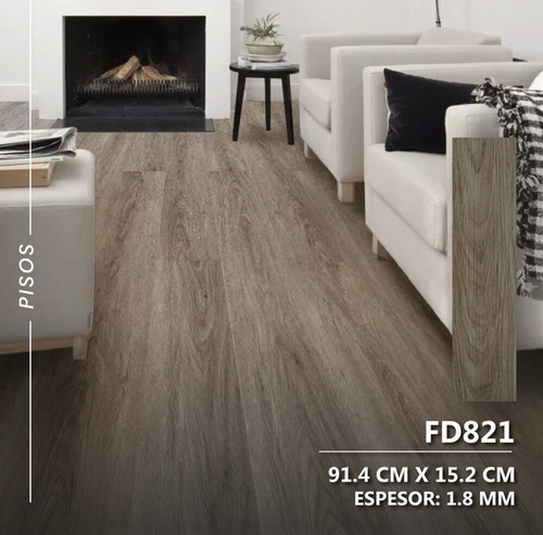 Piso Pvc Autoadherible Caja 36 Piezas 5.01 M2vinílico Gris O Marrón Claro