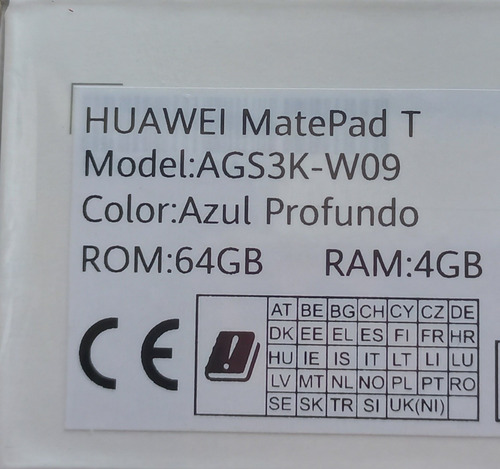 Tableta Huawei Matepad T 10s Modelo Ags3k-w09 Ram 4gb