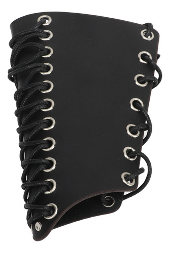 Protector De Brazo Para Tiro Con Arco Negro, Piel Sintética