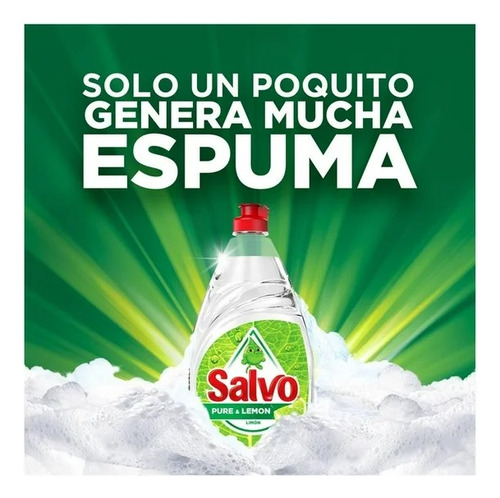 2 Pzs Lavatrastes Líquido Salvo Pure & Lemon 1.2 L