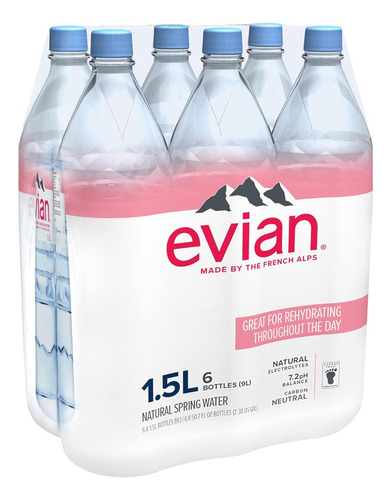 Agua Evian Plástico 6 X 1.5 Lt