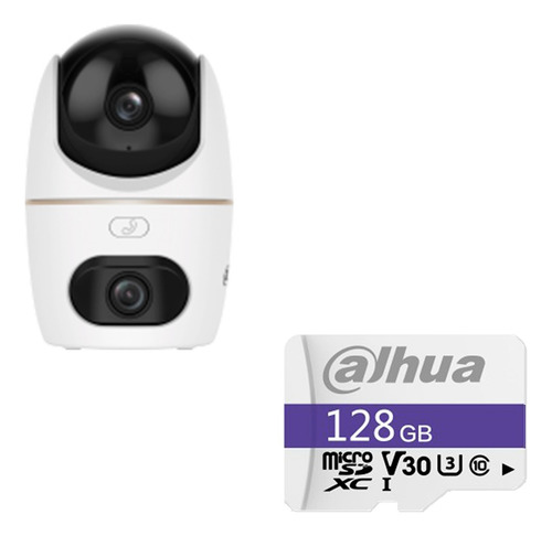 Cámara Ip Dual 3mp 30m Ir Deteccion Humanos 128 Gb Color Blanco