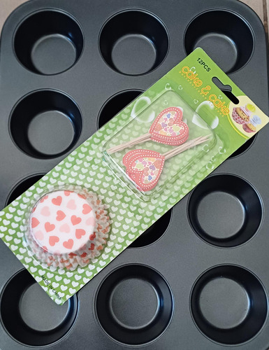 Molde Antiadherente Cupcake Capsulas Y Stand Navideño