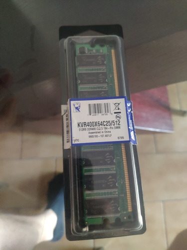 Memoria 512mb Ddr400 Cl2.5 184 Kingstone