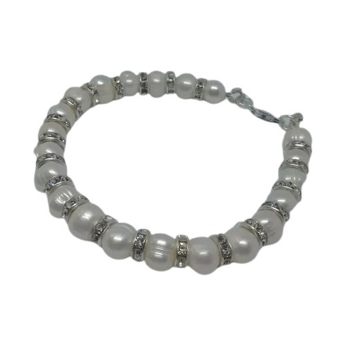 Pulsera Con Perlas Naturales Y Cultivadas Con Plata