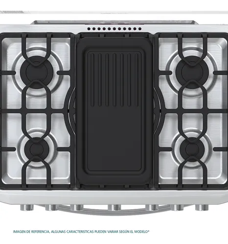 Estufa De Piso A Gas 76 Cm 6 Quemadores Mabe Emc7630nfx0 Color Plateado