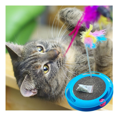 Juguete Gato Rascador Varilla Plumas + Catnip Colores