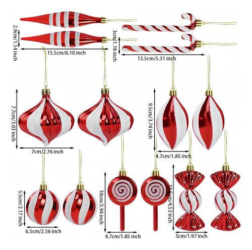 Colgante De Caramelo Con Forma De Árbol De Navidad, 14 Unida