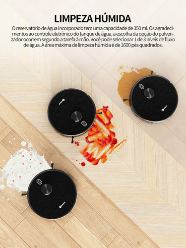Neatsvor X600 Robo Aspirador Com Mapeamento Inteligente, Varrer,navegação Avançada, Suporta Funções De Varrer E Limpar,(127/220V)