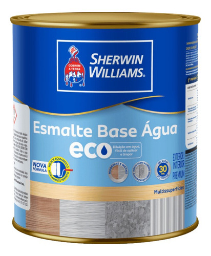 Tinta Esmalte Brilhante Base Água 900ml Sw Branco