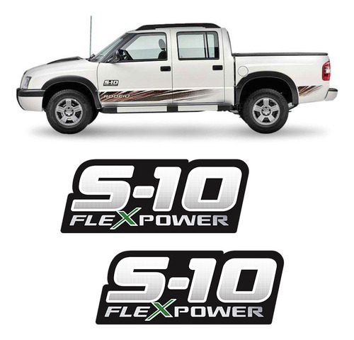 Par De Adesivos S10 Rodeio Flex Power Verde (porta)