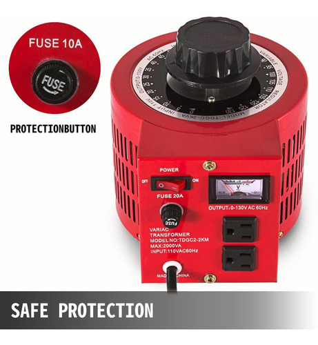 Convertidor de voltajeVevor BYQTDGC-2KV CA110V de entrada y CA0-130V de salida