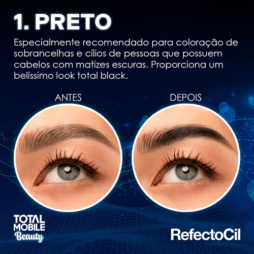 Tinte para pestañas y cejas RefectoCil Black Eyebrow Dye 1.0, 15 ml/15 g