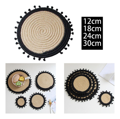 Tapetes De Mesa De Comedor De Lino De Algodón Trenzado