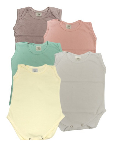 Body Musculosa Pack X 3 Para Bebés 0 A 24 M. 100% De Algodón