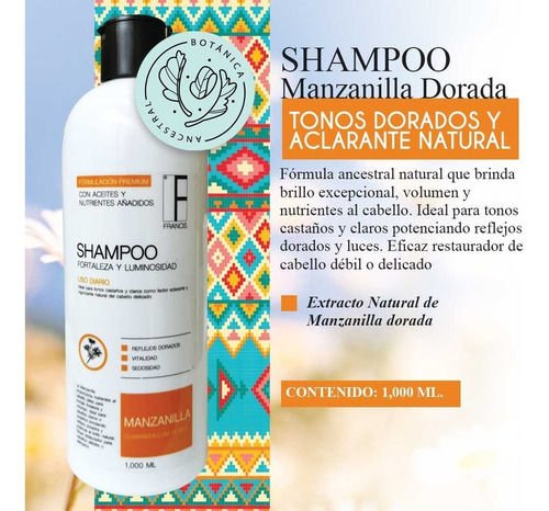 Imagen 2 de 3 de Shampoo Aclarante De Manzanilla