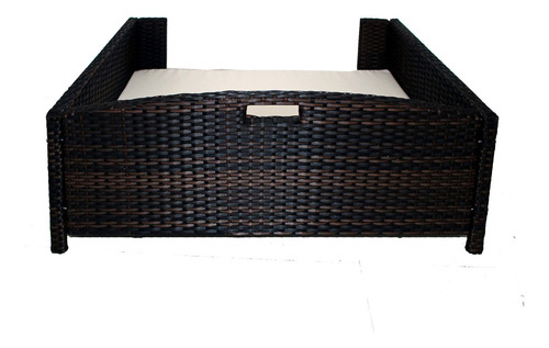 Cama Rectangular De Ratán Para Mascotas Sofá Resistente Al A