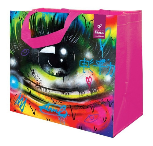 Imagem 3 de 5 de Sacola Retornável De Ráfia (ecobag) 100pc Artistas Do Brasil