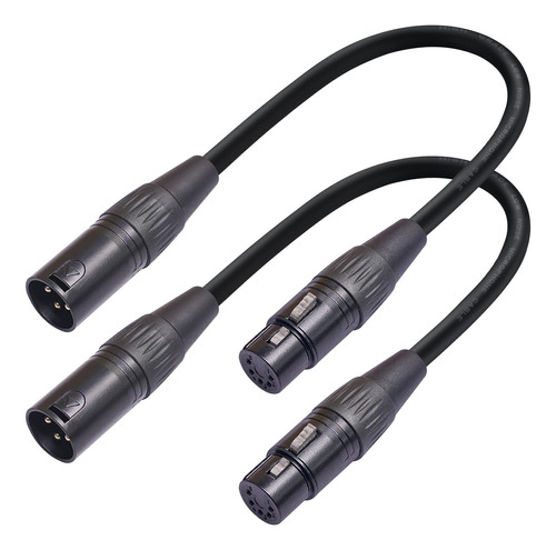 Cable Dmx512 De 2 Paquetes De 3 Pines Xlr Macho 5 Pines...