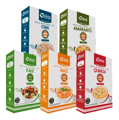 Imagen 1 de 1 de Fideos Wakas Multicereal - 5x250gr - Sin Tacc