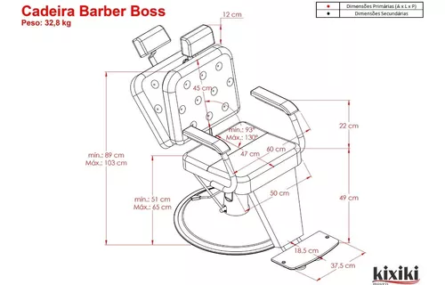 Cadeira Barber Boss Reclinável – Mundo Barbeiro