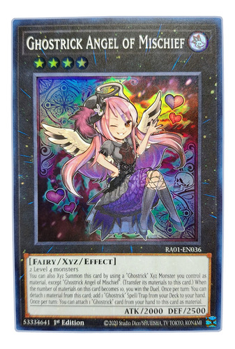 Yugi-oh! Ghostrick Angel Of Mischief Ra01-en036 Super