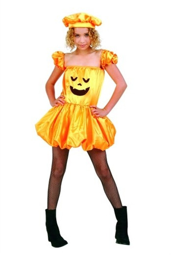 Disfraz Para Niña Calabaza Puff Talla M (8-10) Halloween