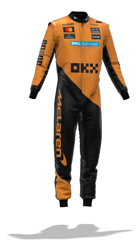 Macacão Forza Fz100 Kart Piloto Kart Carro Terra M Laranja