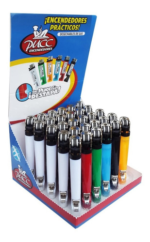 12 Cajas Con 30 Encendedor De Gas C/destapador En 6 Colores