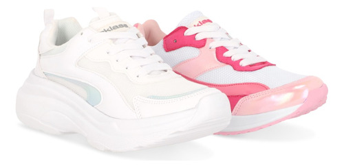 Dúo Tenis Casual Blanco Y Multicolor Dúo Pack 236