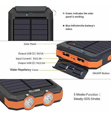 Solar 20000mah Portatil Acampar Bateria Reserva Externa Usb