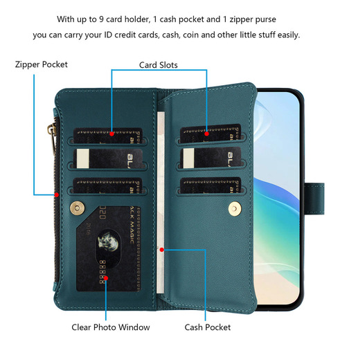 Funda De Piel Con Cierre Tipo Cartera Para Oppo A18 A17 A17k, A Prueba De Golpes