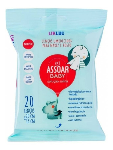 20 Lenços Toalhas Umedecidas Assoar Baby Original Likluc ®