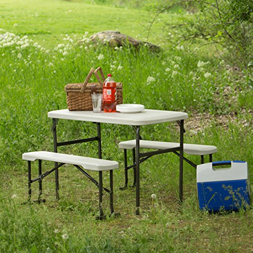 Mesa Y Banco Plegable Portátil Para Picnic, Color Almendra.