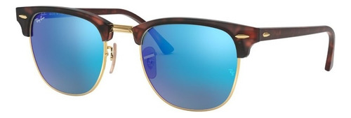 Lentes De Sol Clubmaster Havana Blue Ray-ban