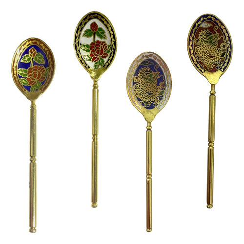 X10 Cuchara Turca Cloisonne Diseño Oriental