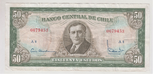 Billete Chile 50 Escudos Mackenna Ibañez A8 (c85)