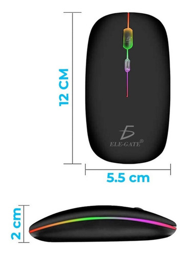 Raton Mouse Inalambrico Recargable Rgb