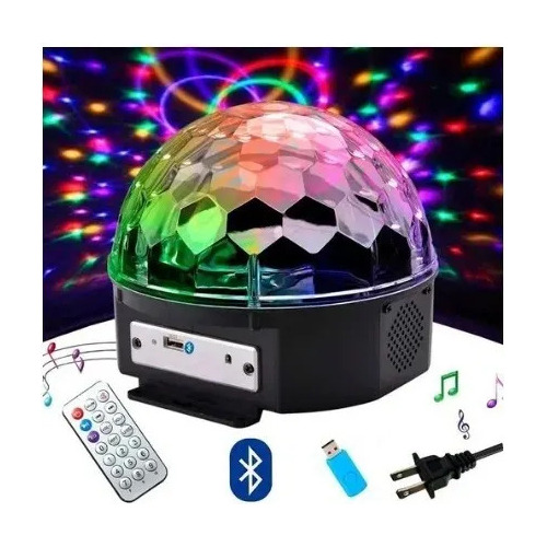 Media Esfera Bola Led Rgb Audioritmica Usb Boliche Fiesta