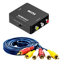 Comprar Conversor Entrada Hdmi Full Hd Saída Rca Av + Cabo Audio Rca